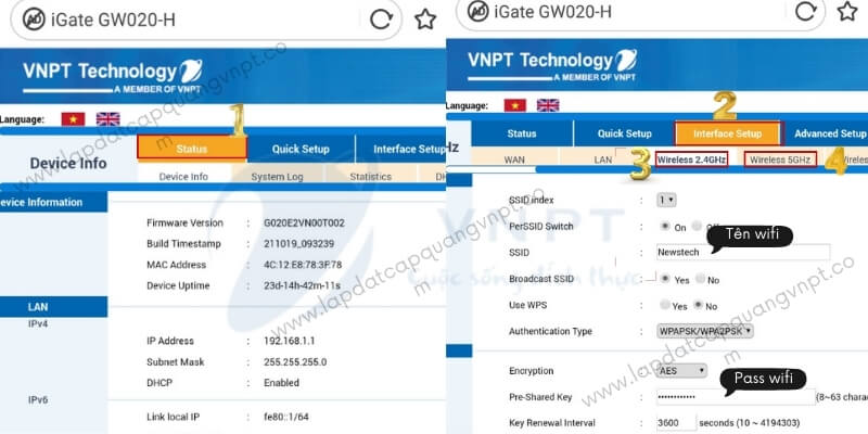 Cách đổi mật khẩu wifi VNPT trên mobile
